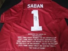Nick Saban Signed Quote Jersey JSA COA