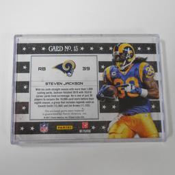 2011 PANINI GRIDIRON GEAR STEVEN JACKSON DUAL GAME USED PATCH CARD RAMS