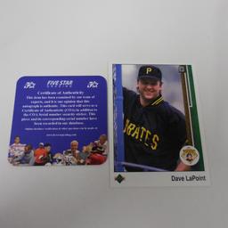 AUTHENTIC 1989 UPPER DECK DAVE LAPOINT AUTOGRAPHED CARD COA