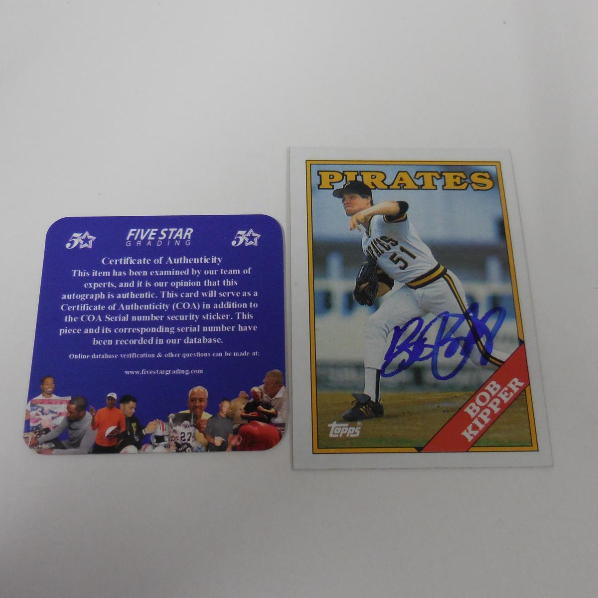 AUTHENTIC 1988 TOPPS BOB KIPPER AUTOGRAPHED CARD COA
