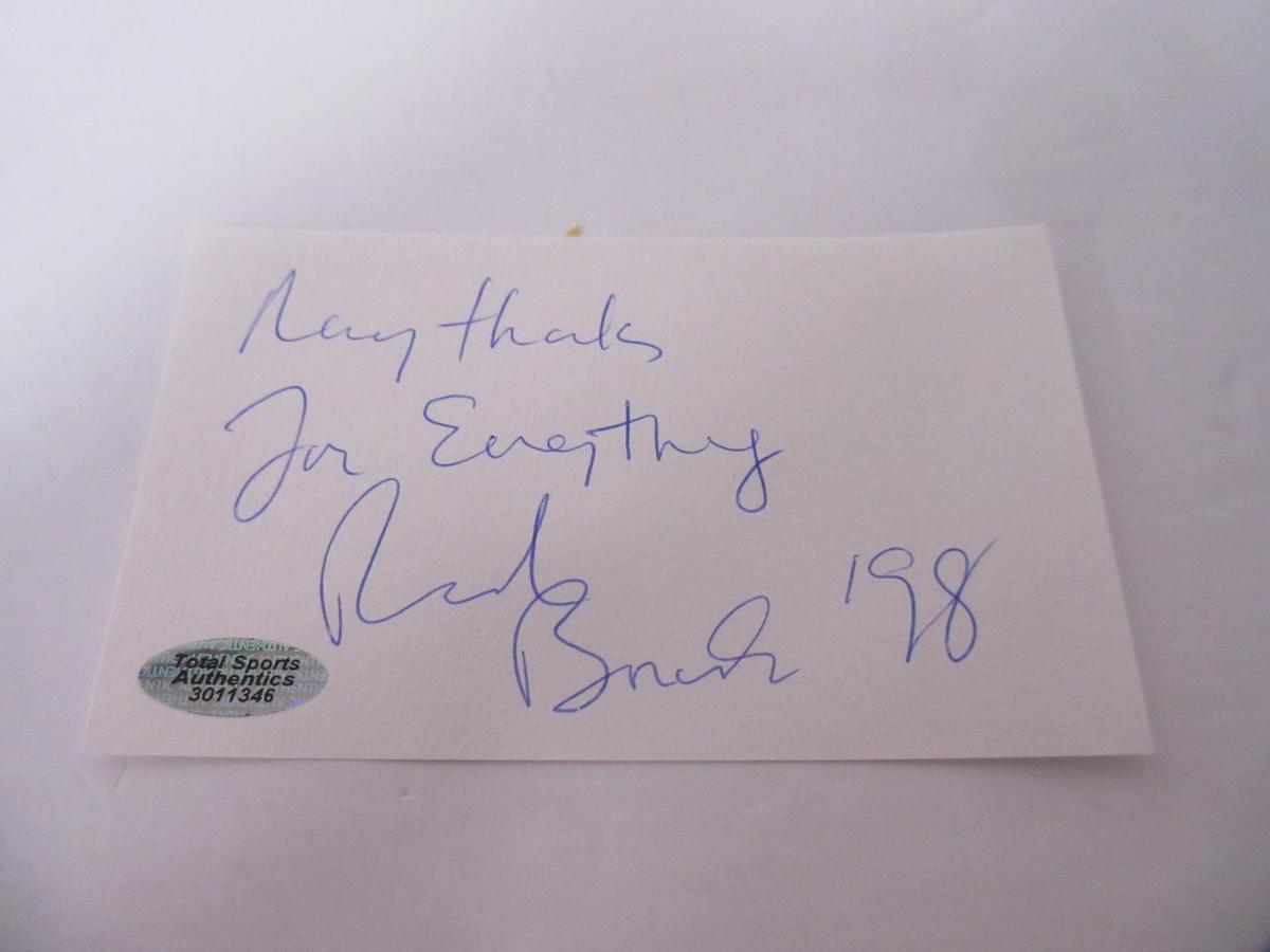 AUTHENTIC SIR RICHARD BRANSON VIRGIN RECORDS AUTOGRAPHED INDEX CARD COA