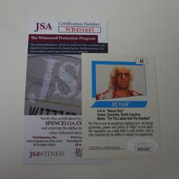 1991 IMPEL WCW RIC FLAIR AUTOGRAPHED SIGNED CARD JSA COA