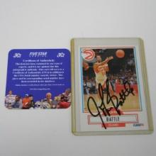 AUTHENTIC 1990 FLEER JOHN BATTLE AUTOGRAPHED CARD COA