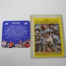 AUTHENTIC 1991 FLEER WES CHAMBERLAIN AUTOGRAPHED CARD COA
