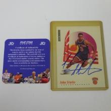 AUTHENTIC 1991-92 SKYBOX JOHN STARKS AUTOGRAPHED ROOKIE CARD COA