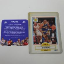AUTHENTIC 1990 FLEER MITCH RICHMOND AUTOGRAPHED CARD COA