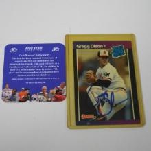 AUTHENTIC 1989 DONRUSS GREGG OLSON AUTOGRAPHED ROOKIE CARD COA