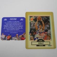 AUTHENTIC 1990 FLEER BASKETBALL RON SEIKALY AUTOGRAPHED CARD COA
