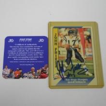 AUTHENTIC 1991 PACIFIC JOHN FRIESZ AUTOGRAPHED CARD COA