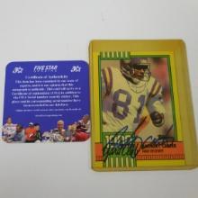 AUTHENTIC 1990 TOPPS ANTHONY CARTER AUTOGRAPHED 1000 YARD CLUB CARD COA