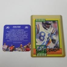 AUTHENTIC 1990 TOPPS ANTHONY CARTER AUTOGRAPHED 1000 YARD CLUB CARD COA