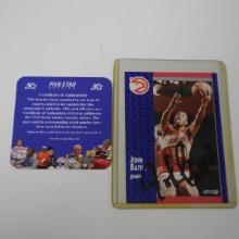 AUTHENTIC 1991 FLEER BASKETBALL JOHN BATTLE AUTOGRAPHED CARD COA