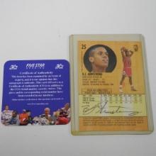 AUTHENTIC 1991 FLEER BASKETBALL BJ ARMSTRONG AUTOGRAPHED CARD COA