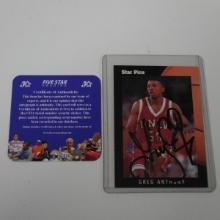 AUTHENTIC 1991 STAR PICS GREG ANTHONY AUTOGRAPHED ROOKIE CARD COA