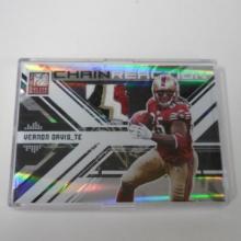 2009 DONRUSS ELITE VERNON DAVIS GAME USED JERSEY LOGO PATCH #D 31/50 49ERS
