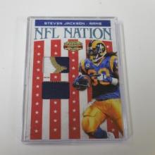 2011 PANINI GRIDIRON GEAR STEVEN JACKSON DUAL GAME USED PATCH CARD RAMS