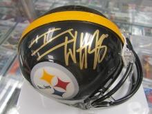 AUTHENTIC T.J. WATT AUTOGRAPHED PITTSBURGH STEELERS MINI HELMET TSE COA