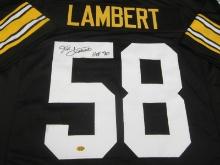 AUTHENTIC JACK LAMBERT AUTOGRAPHED JERSEY LAMBERT 58 COA STEELERS