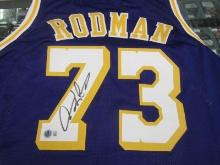 AUTHENTIC DENNIS RODMAN AUTOGRAPHED BASKETBALL JERSEY BAS BECKETT COA