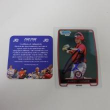 AUTHENTIC 2012 BOWMAN CHROME AUSTIN CHUBB AUTOGRAPHED ROOKIE CARD COA