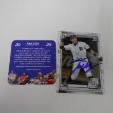 AUTHENTIC 2020 BOWMAN CHROME DRAFT TREI CRUZ AUTOGRAPHED 1ST ROOKIE CARD COA