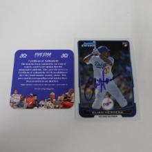AUTHENTIC 2012 BOWMAN CHROME ELIAN HERRERA AUTOGRAPHED ROOKIE CARD COA