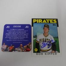AUTHENTIC 1986 TOPPS BOB KIPPER AUTOGRAPHED CARD COA