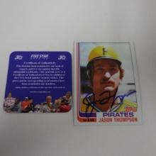 AUTHENTIC 1982 TOPPS JASON THOMPSON AUTOGRAPHED CARD COA