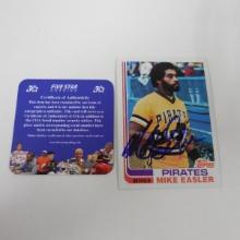 AUTHENTIC 1982 TOPPS MIKE EASLER AUTOGRAPHED CARD COA