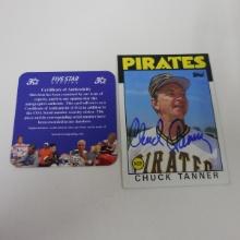 AUTHENTIC 1986 TOPPS CHUCK TANNER AUTOGRAPHED CARD COA