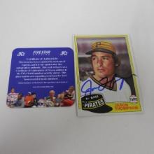 AUTHENTIC 1981 TOPPS JASON THOMPSON AUTOGRAPHED CARD COA