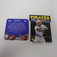 AUTHENTIC 1986 TOPPS JOHNNY RAY AUTOGRAPHED CARD COA