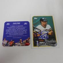 AUTHENTIC 1989 TOPPS GARY REDUS AUTOGRAPHED CARD COA