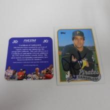 AUTHENTIC 1989 TOPPS JOHN CANGELOSI AUTOGRAPHED CARD COA