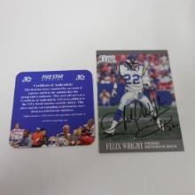 AUTHENTIC 1991 FLEER ULTRA FELIX WRIGHT AUTOGRAPHED CARD COA