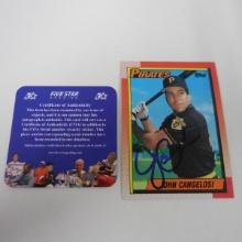 AUTHENTIC 1990 TOPPS JOHN CANGELOSI AUTOGRAPHED CARD COA