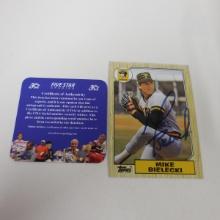 AUTHENTIC 1987 TOPPS MIKE BIELECKI AUTOGRAPHED CARD COA