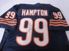 CHICAGO BEARS DAN HAMPTON AUTOGRAPHED JERSEY HOF INSCRIPTION TSA COA