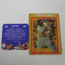 AUTHENTIC 1990 SCORE CARLOS MARTINEZ AUTOGRAPHED CARD COA