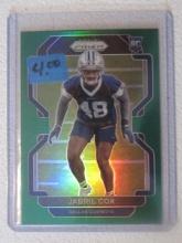 2021 PRIZM JABRIL COX RC GREEN PRIZM