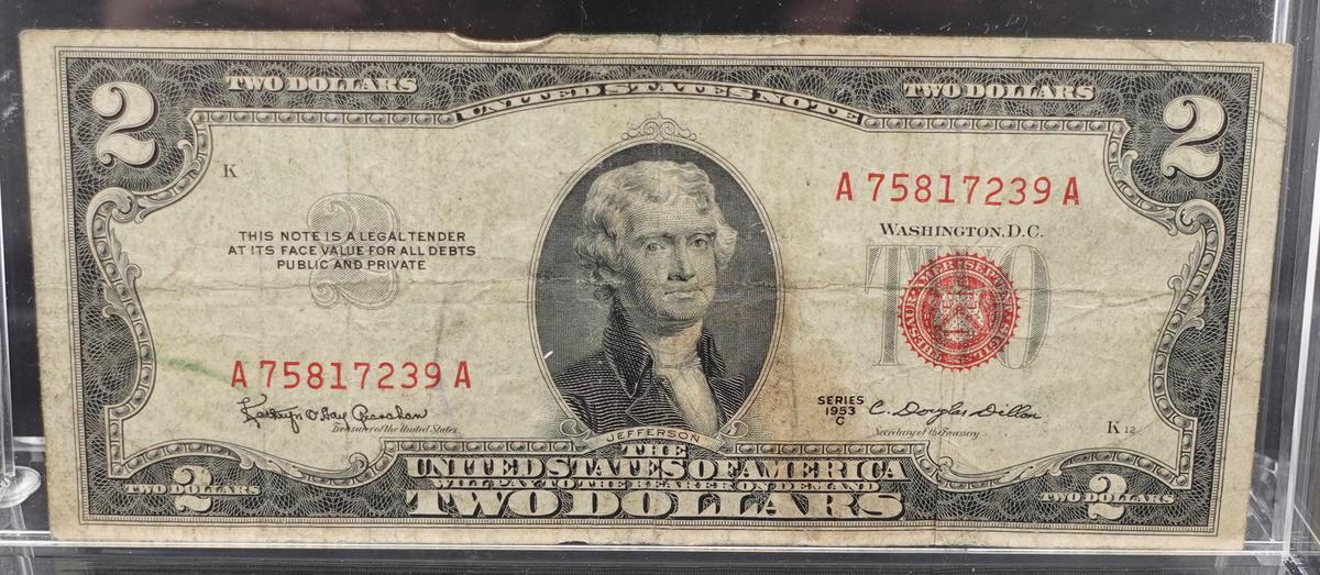 1953-C Red Seal $2 Silver Certificate