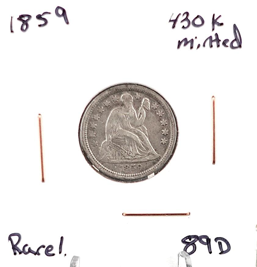 1859 Seated Dime
