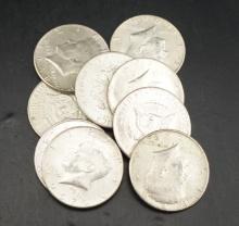 (9) Kennedy Half Dollars