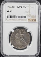 1846 Tall Date Seated Half Dollar