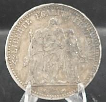 1877 5 Francs Silver Coin
