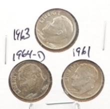 (9) Silver Roosevelt Dimes