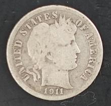 Set of 1911 Barber Dimes