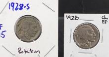 1928 and 1928-S Buffalo Nickels