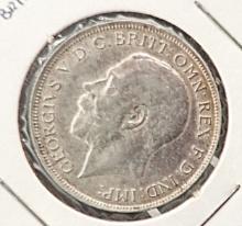 1879 Mexican 50 Centavos and 1918 1 Florin British Coins