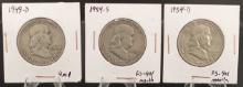 (3) Franklin Half Dollars
